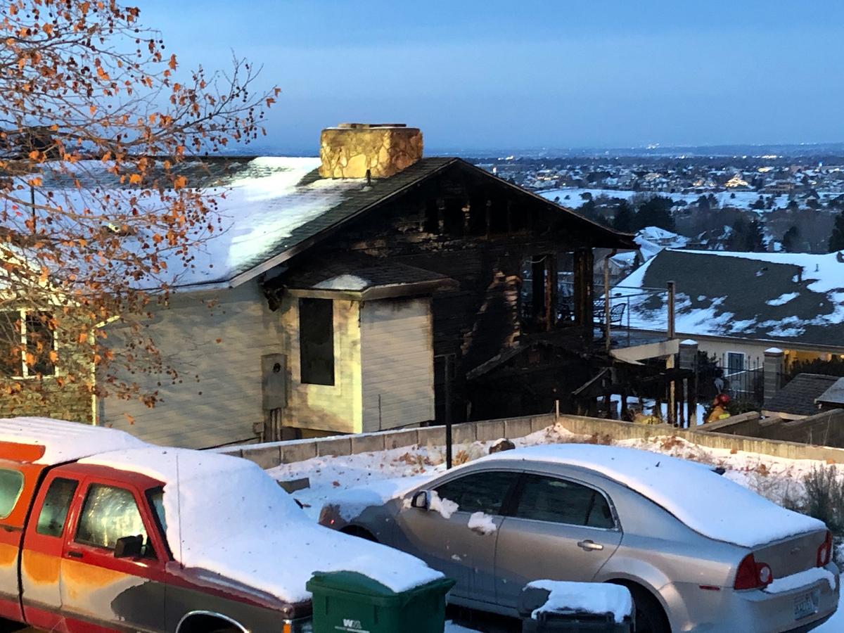 Kennewick fire crews battled a blaze at 4605 S. Ledbetter St. on Saturday.