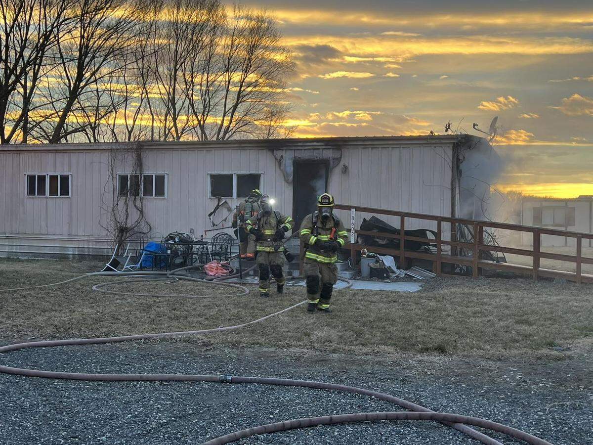 A dog is believed to have died in a fire on Bryson Brown Road on Sunday evening.
