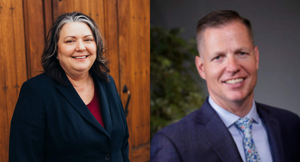 Julie Long Eric Eisinger side-by-side 2026.jpg Julie Long and Eric Eisinger are running for Benton County Prosecutor.