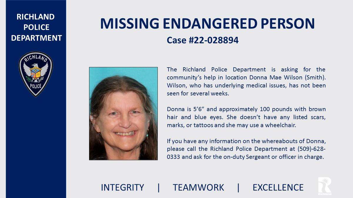 Richland police are searching for a woman who was last seen several weeks ago.