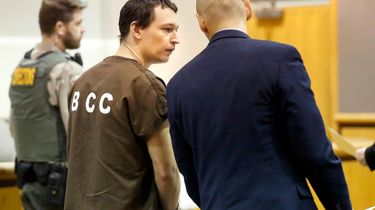 Shayn Tyler Hale, 29, recently appeared in Benton County Superior Court to face accusations of attempted second-degree rape of a child. He’s talking with provisional defense attorney Caleb DiPeso.