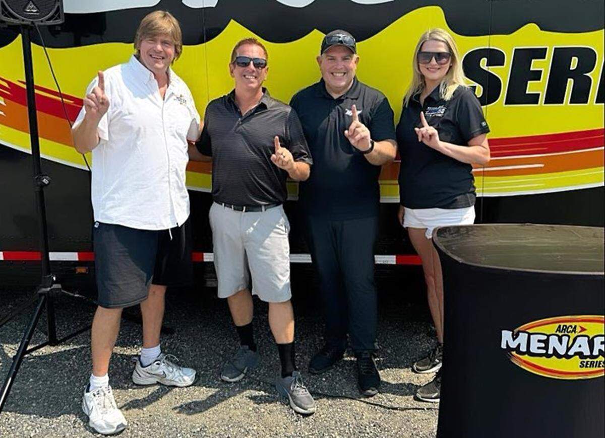 Greg Walden (left), Greg Biffle, Joe Farré and Laci Tolar at the Tri-City Raceway.