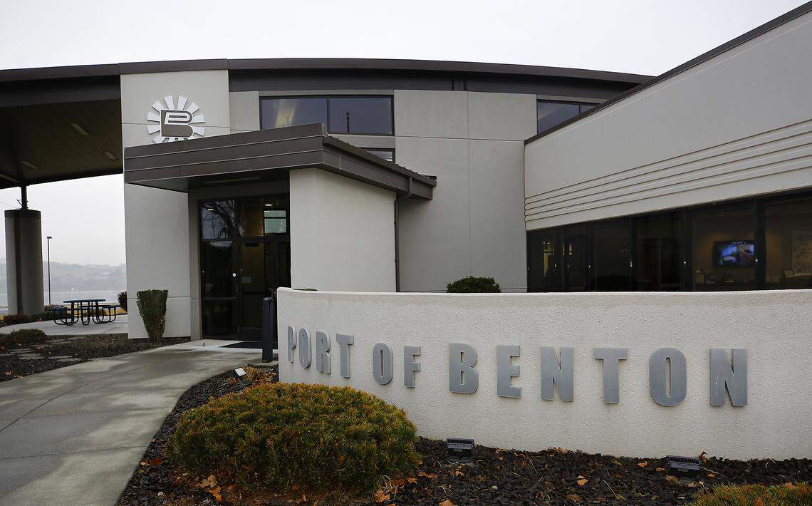 The Port of Benton administrative office building is at 3250 Port of Benton Blvd in Richland. The port employs 22 people, has a $26 million annual budget.