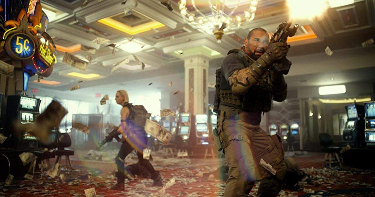 Dave Bautista and Nora Arnezeder in “Army of the Dead.”