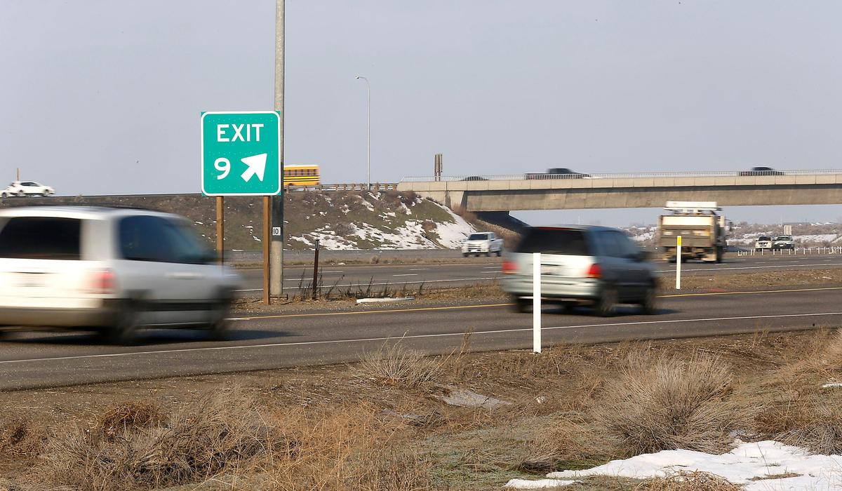 Traffic streams past the site of Sunday night’s fatal rollover wreck in the westbound lanes of I-182 at the Road 68 interchange in Pasco. Juan M. Velasco, 35, of Pasco, was driving a 2003 Acura lost control on the exit ramp, according to the Washington State Patrol. His passenger Noe P. Cruz, 37, of Pasco, was taken to Kadlec Regional Medical Center in Richland, where he died. Watch a video at: tricityherald.com/video