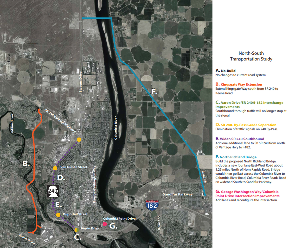 The Regional North-South Travel Capacity Study considers multiple ways to improve efficiency and safety for traffic going north and south through Richland.
