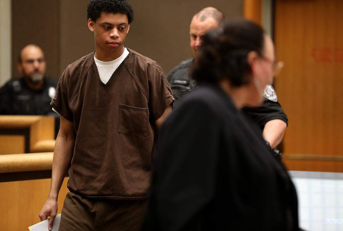 Stuart B. Walker appears in Benton County Superior Court early Monday morning for his sentencing in the February, 2020 fatal shooting of Patrick S. Romero, 21, in a West Bruneau Place parking lot, near Highway 395. Judge Norma Rodriguez sentenced him to 10 years in prison.