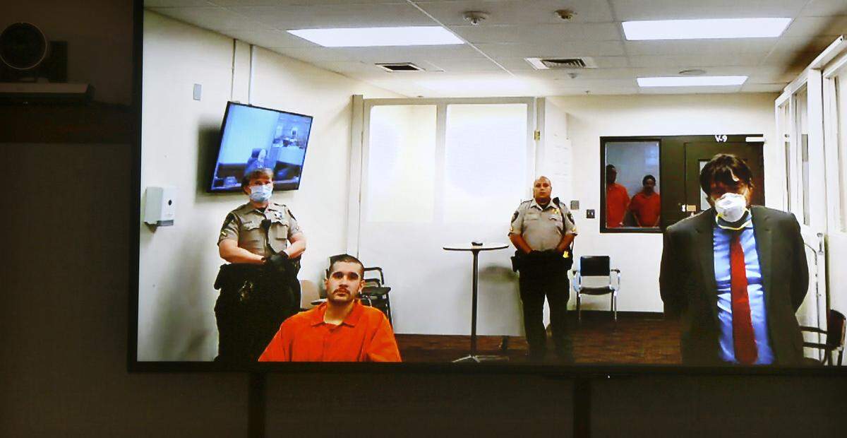 Pasco murder suspect Miguel Angel “Terco” Montalvo makes his preliminary appearance in Franklin Superior Court via video link with his provisional attorney Thursday afternoon in Pasco. Montalvo was injured and his cousin Juan Montalvo, also a murder suspect, was killed when they allegedly started shooting at police officers attempting to arrest them. Watch a video at: tricityherald.com/videos