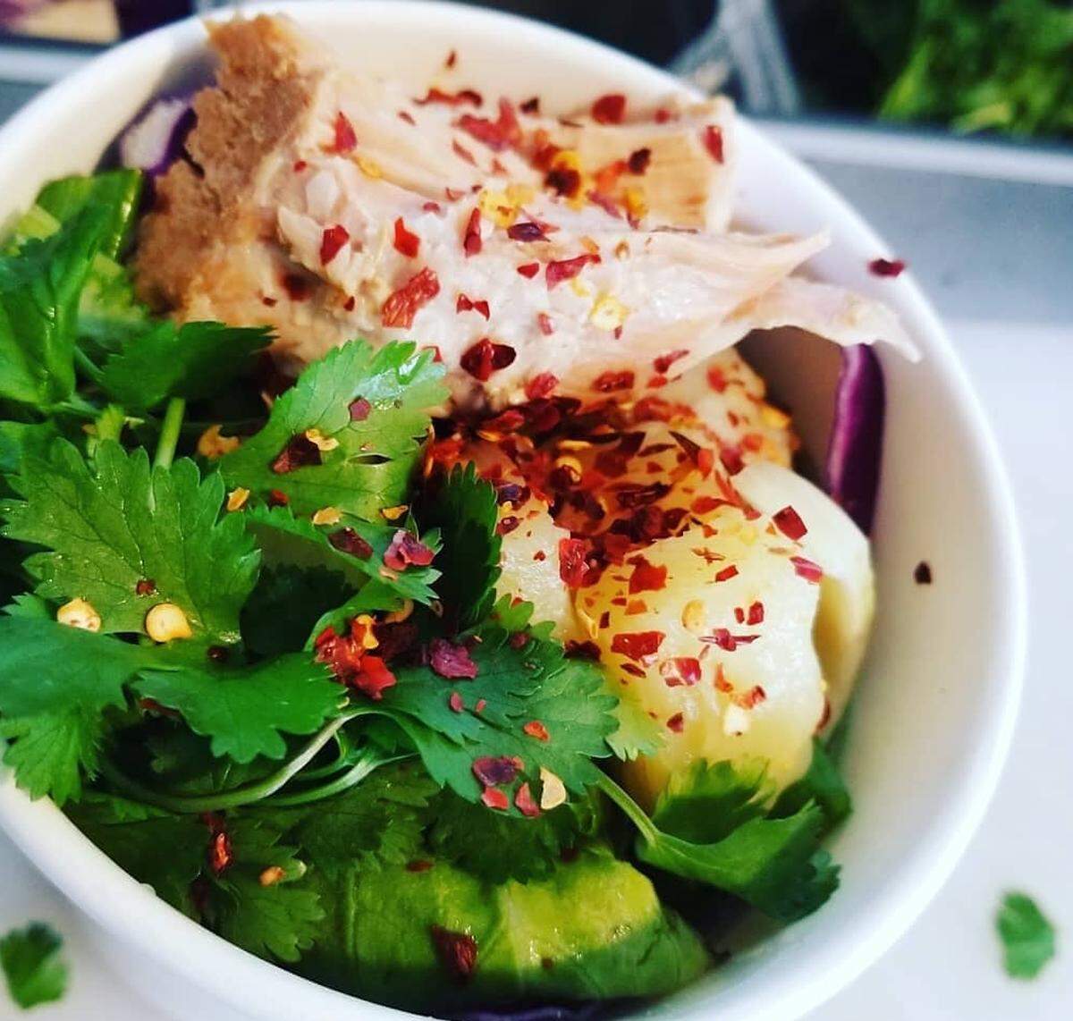 A pineapple pork ramen dish at Rollin’ is a customer favorite, according to owner Jackie Prather.