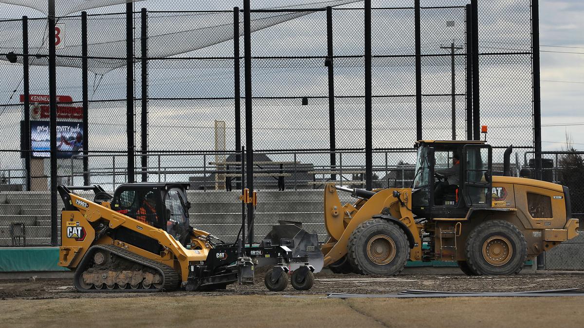 Heavy equipment operators are preparing one of the ball fields at the Southridge Sports and Events Complex in Kennewick for installation of a new synthetic infield playing surface. The $1.45 million project is expected to help extend playing seasons, reduce upkeep and make the fields more versatile.