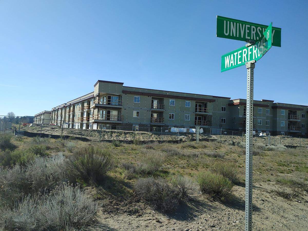 The second phase of Breselford Vineyards, a student-focused apartment complex abutting Washington State University Tri-Cities, was under construction at 215-227 University Drive, Richland, in mid-March.