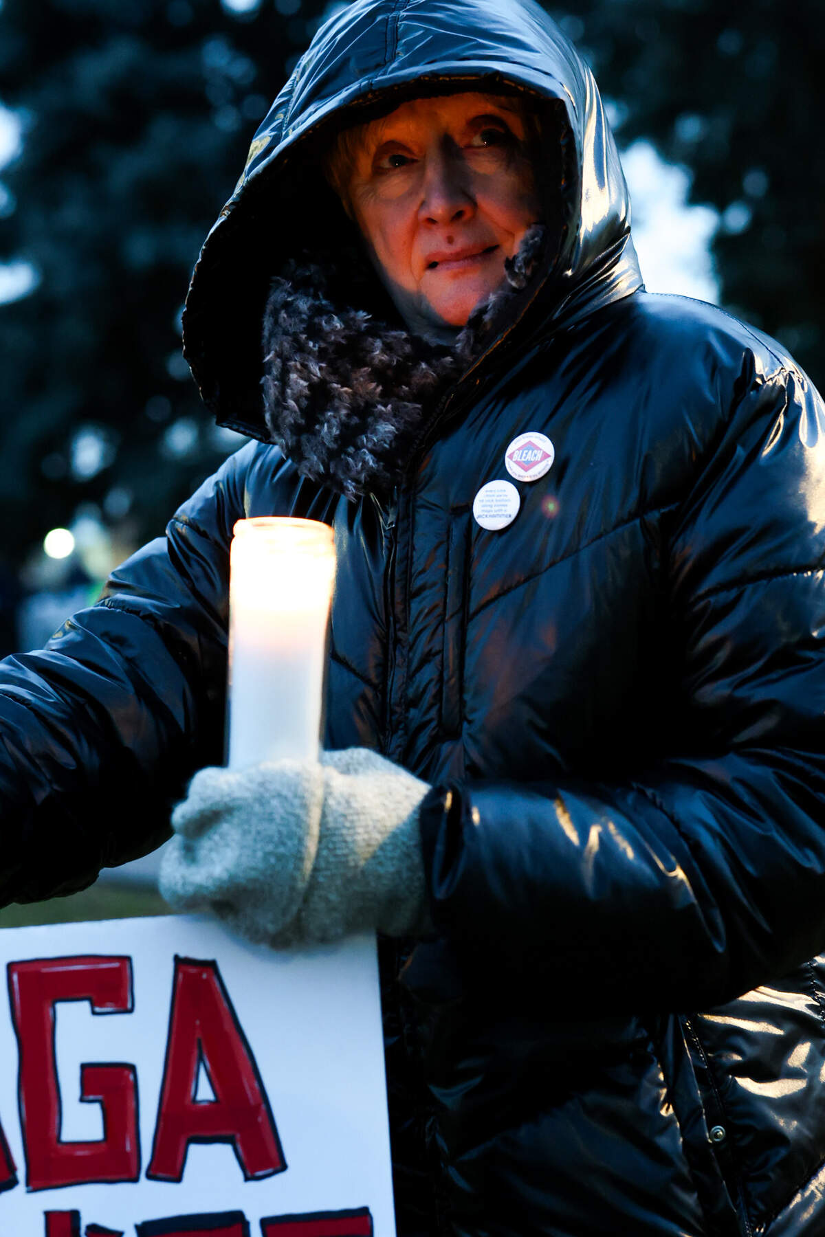 Bernice Moseman of Richland at Tuesday’s candlelight vigil.