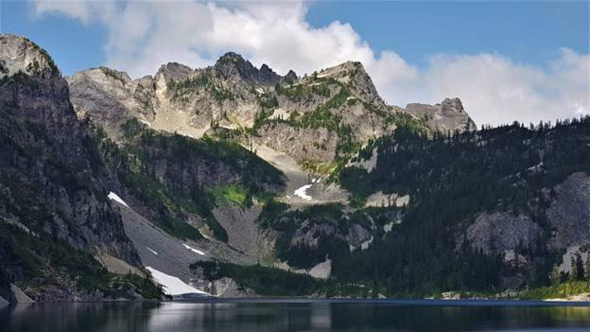 Chair Peak stands over Snow Lake.