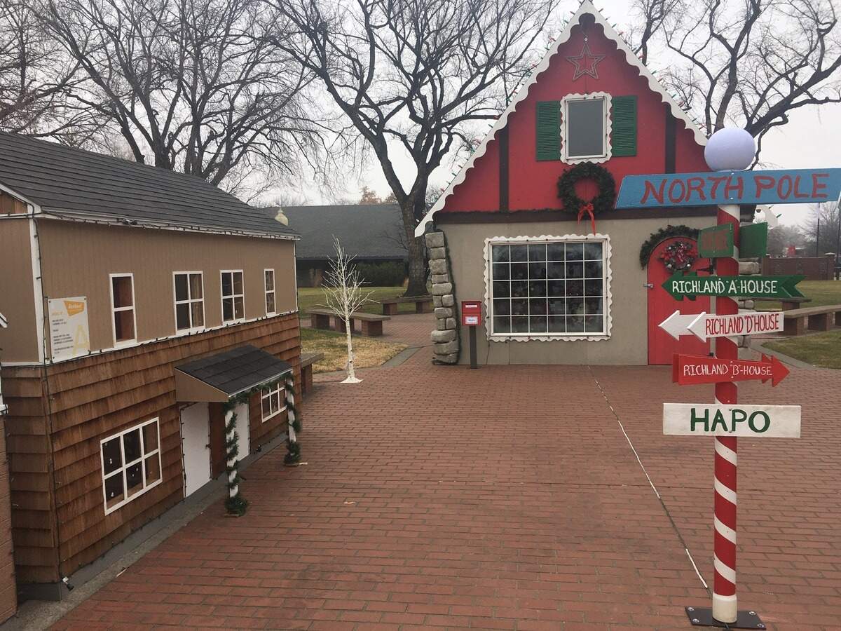 Replicas of Richland’s Alphabet Homes will be lighted and on display in John Dam Plaza at 815 George Washington Way in Richland through the end of the month.