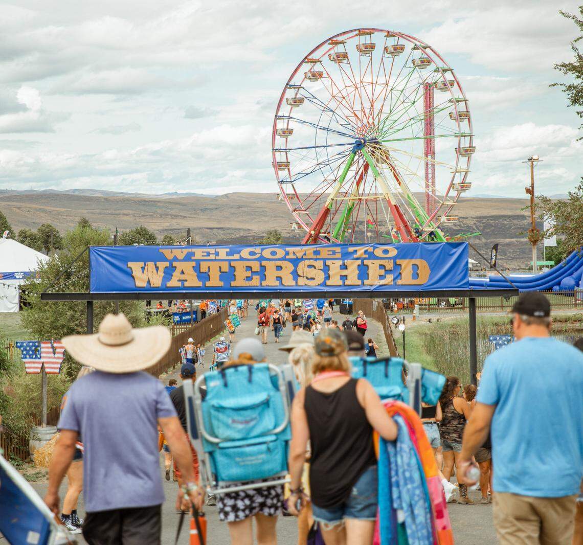 Attendees enter The Gorge for Watershed, the annual country music festival held near George, Wash.
