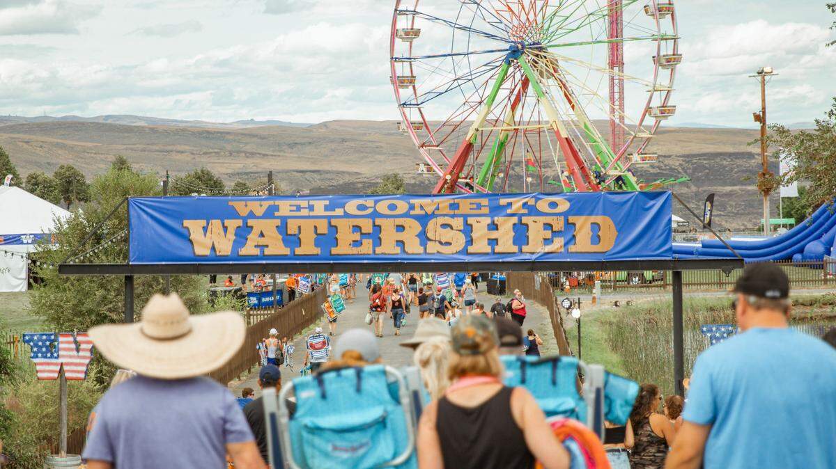 Attendees enter The Gorge for Watershed, the annual country music festival held near George, Wash.