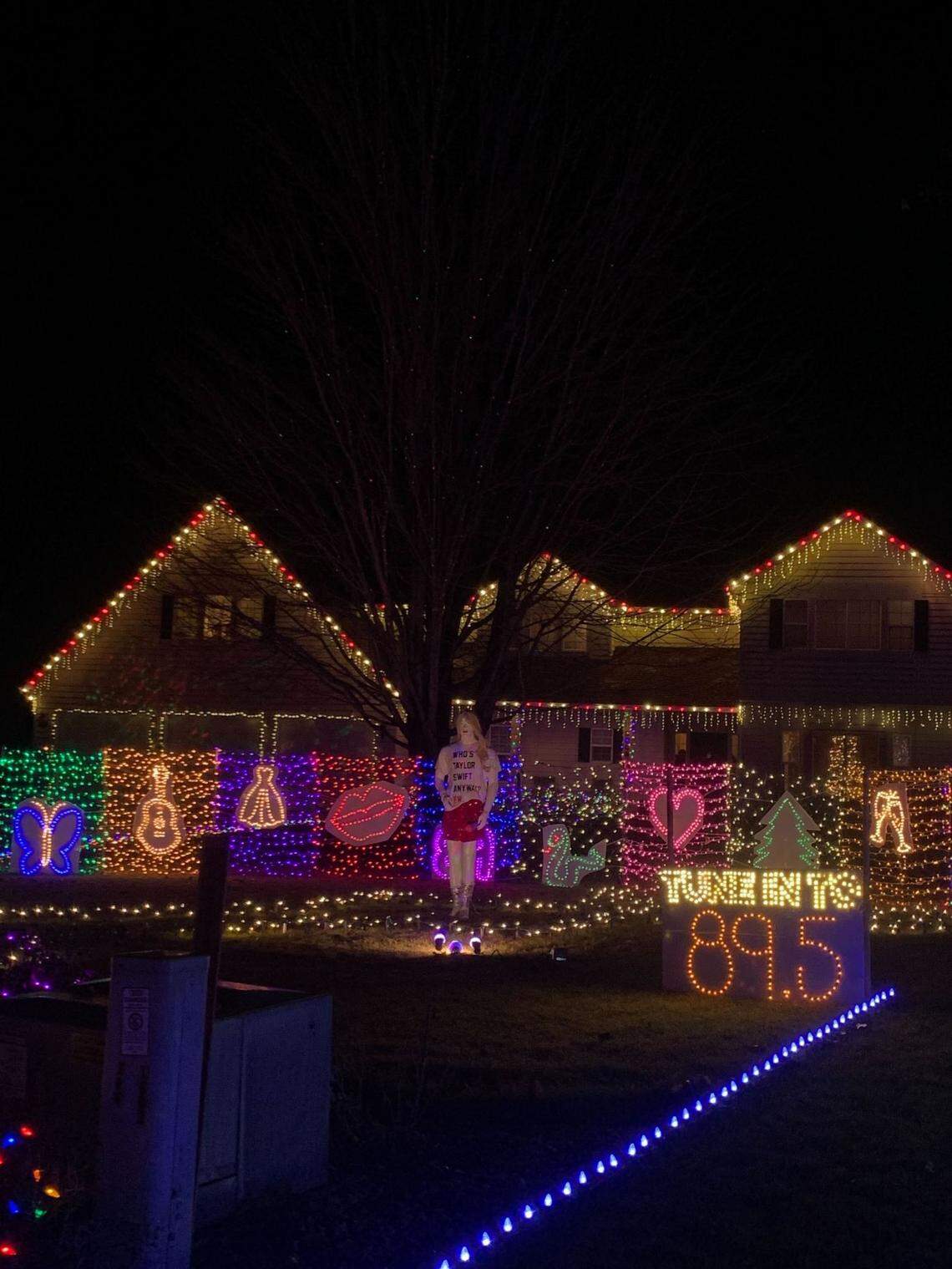 A mannequin dressed in the same T-shirt Taylor Swift wears during the “Red” set for the Eras Tour holds center stage at 3702 Mt. Baker Court in West Richland.