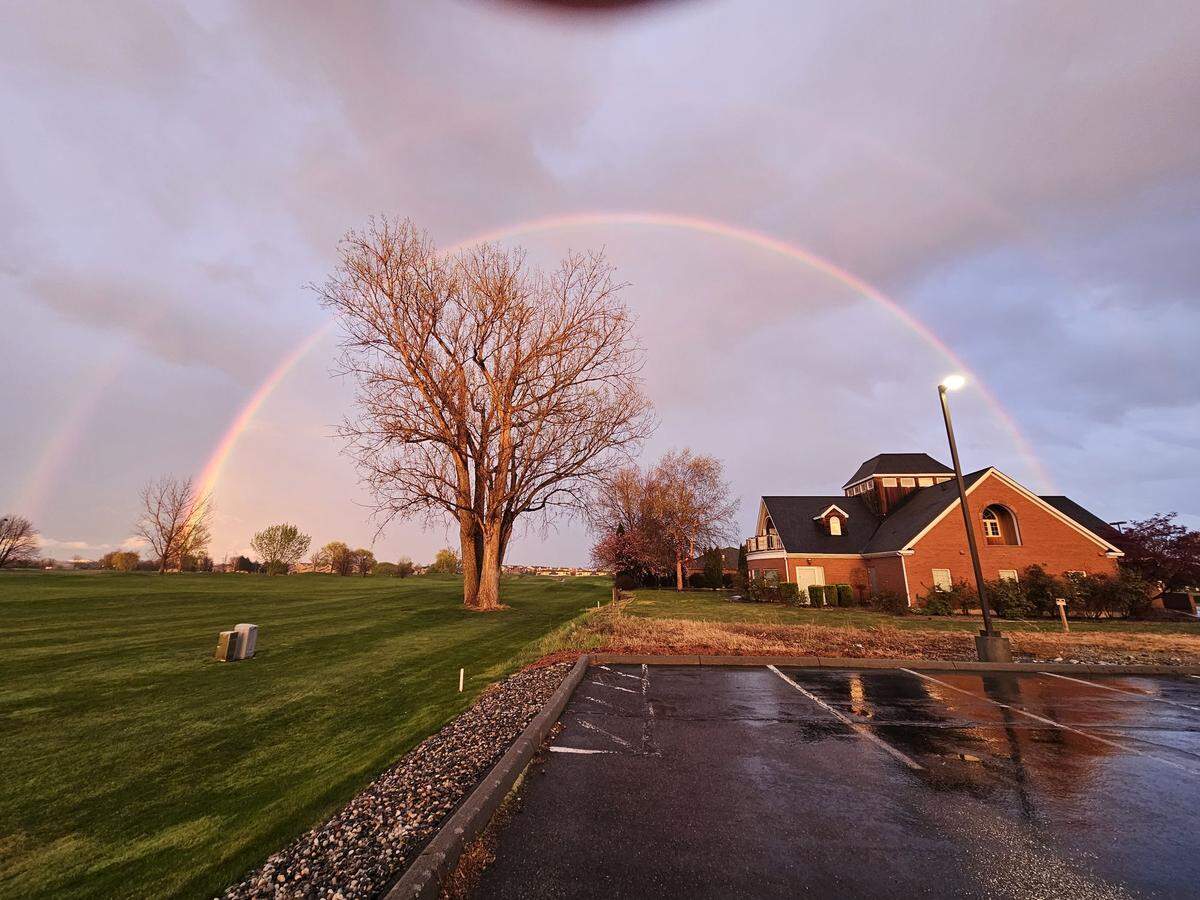 A double rainbow over the Tri-Cities.