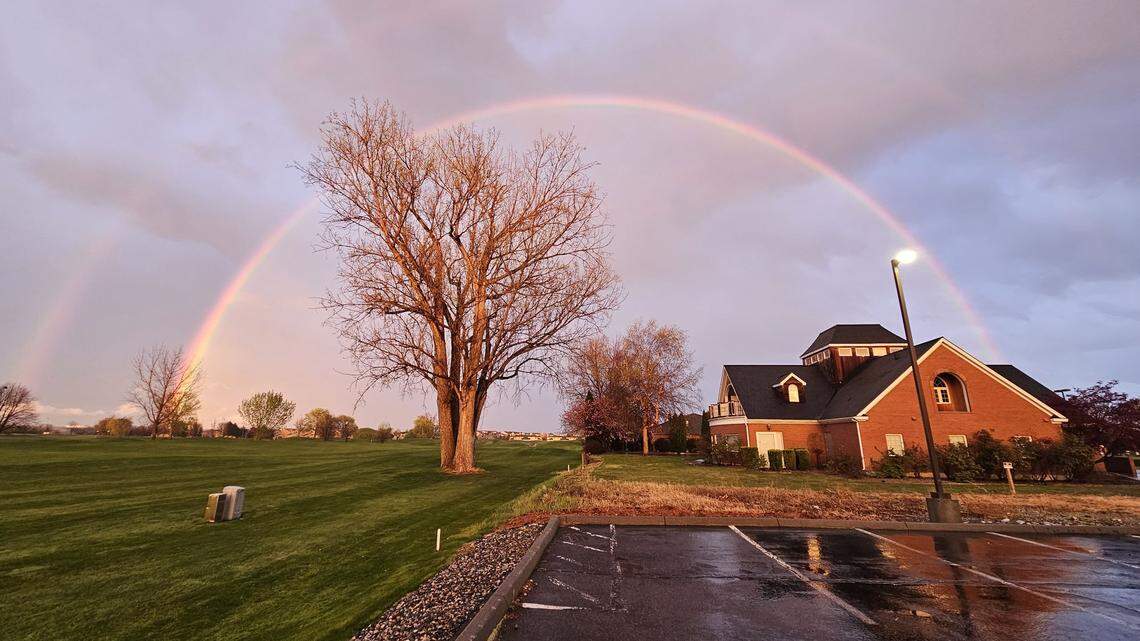 Double rainbow gleams after Tri-Cities storm. See our reader photos
