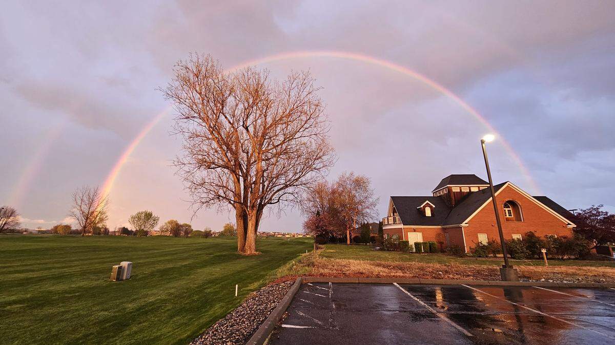 A double rainbow over the Tri-Cities.