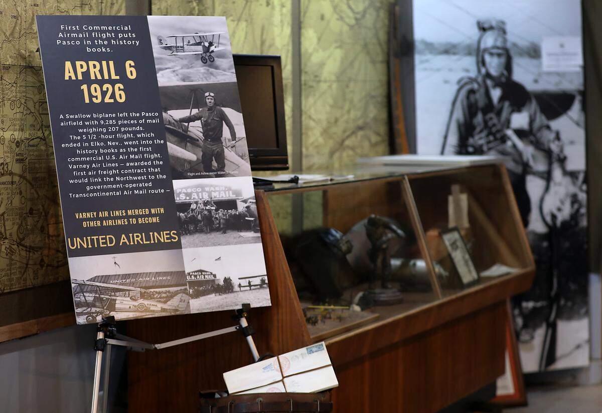 The Pasco Airmail Centennial Exhibit will be unveiled at the Pasco Aviation Museum for the celebration of the first ever delivery by plane of U.S. postal mail that took from Pasco in 1926. 
