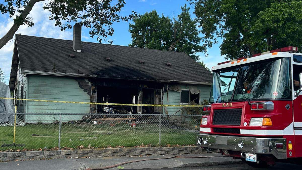 A fire gutted a home on Fourth Avenue Wednesday evening leaving three people in a temporary shelter.