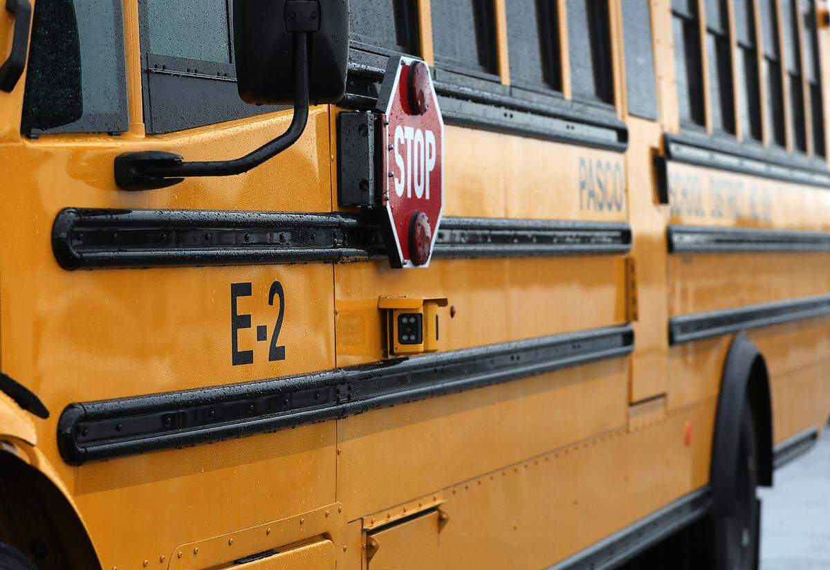 One of Pasco School District’s two electric school buses.