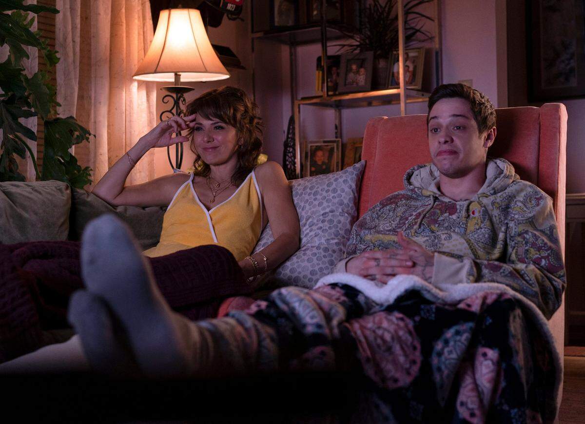 In this image released by Universal Pictures, Marisa Tomei, left, and Pete Davidson appear in a scene from “The King of Staten Island,” directed by Judd Apatow.