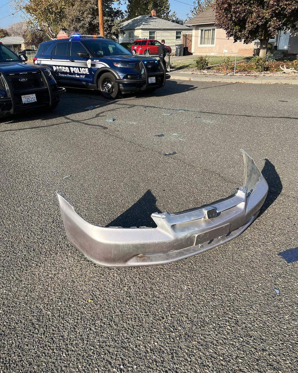 Pasco police were called out to a three-vehicle hit and run that left a van, a Honda Accord and a bumper behind. Two drivers fled the scene.