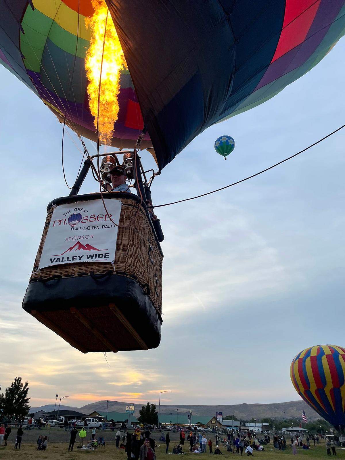 A balloon lifts off during the Prosser Balloon Festival in September 2023.