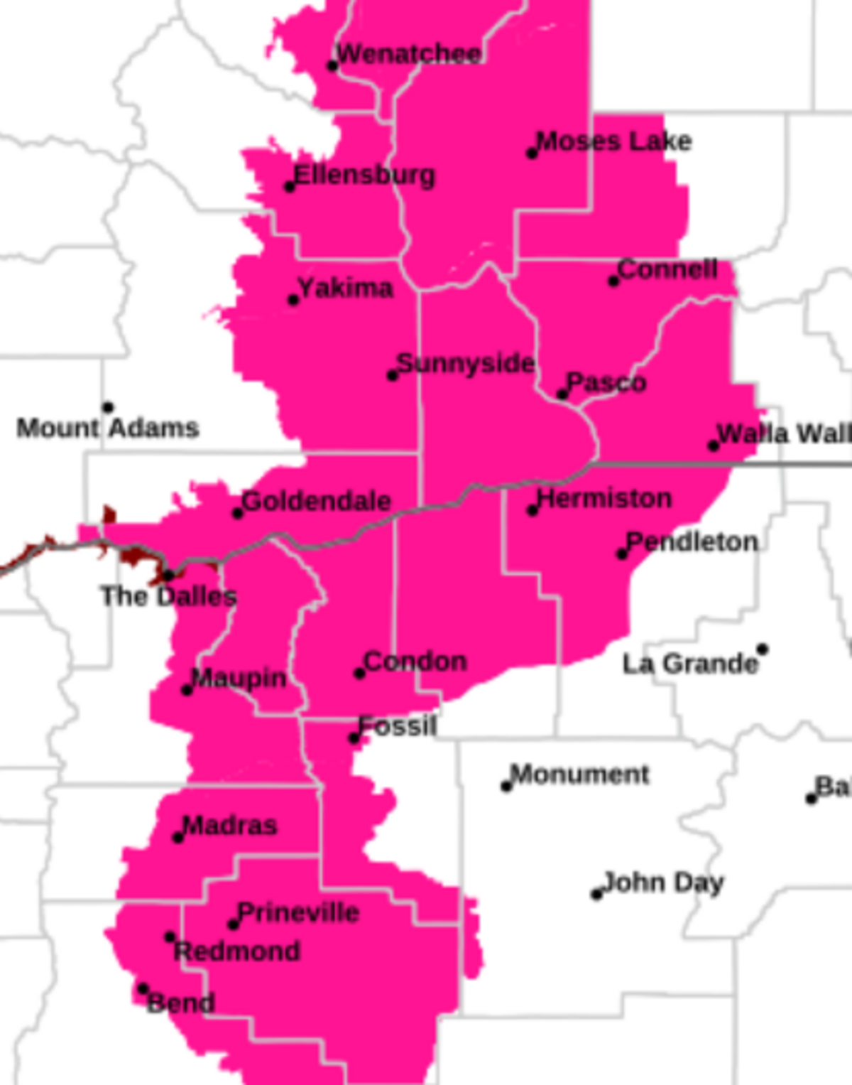 The National Weather Service has issued a red flag fire warning for Saturday. June 20, for much of central Washington and Oregon.