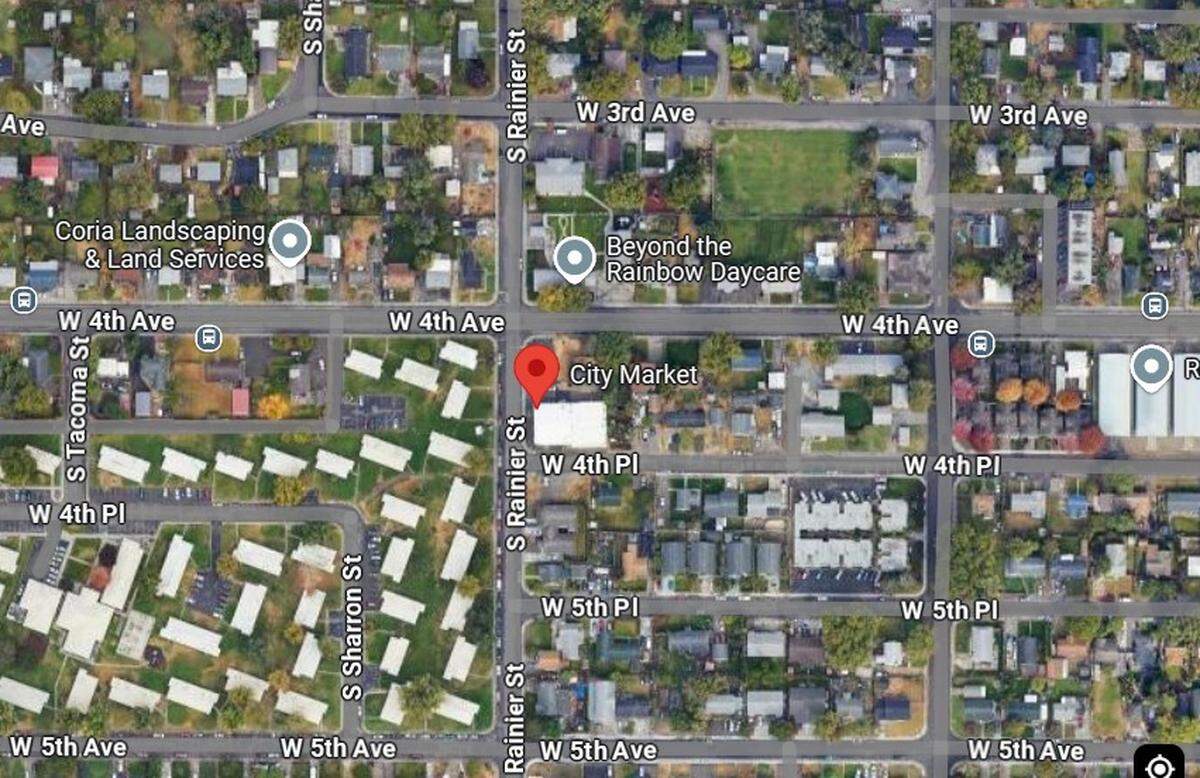 Kennewick police are searching for a suspected shooter after a wounded person walked into City Market on Fourth Avenue.