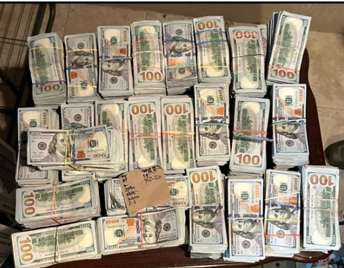 Drug Enforcement Administration search warrants served March 3, 2026, at multiple Tri-Cities residences in an illicit drug investigation led to the seizure of $2 million. Some of that money is shown.
