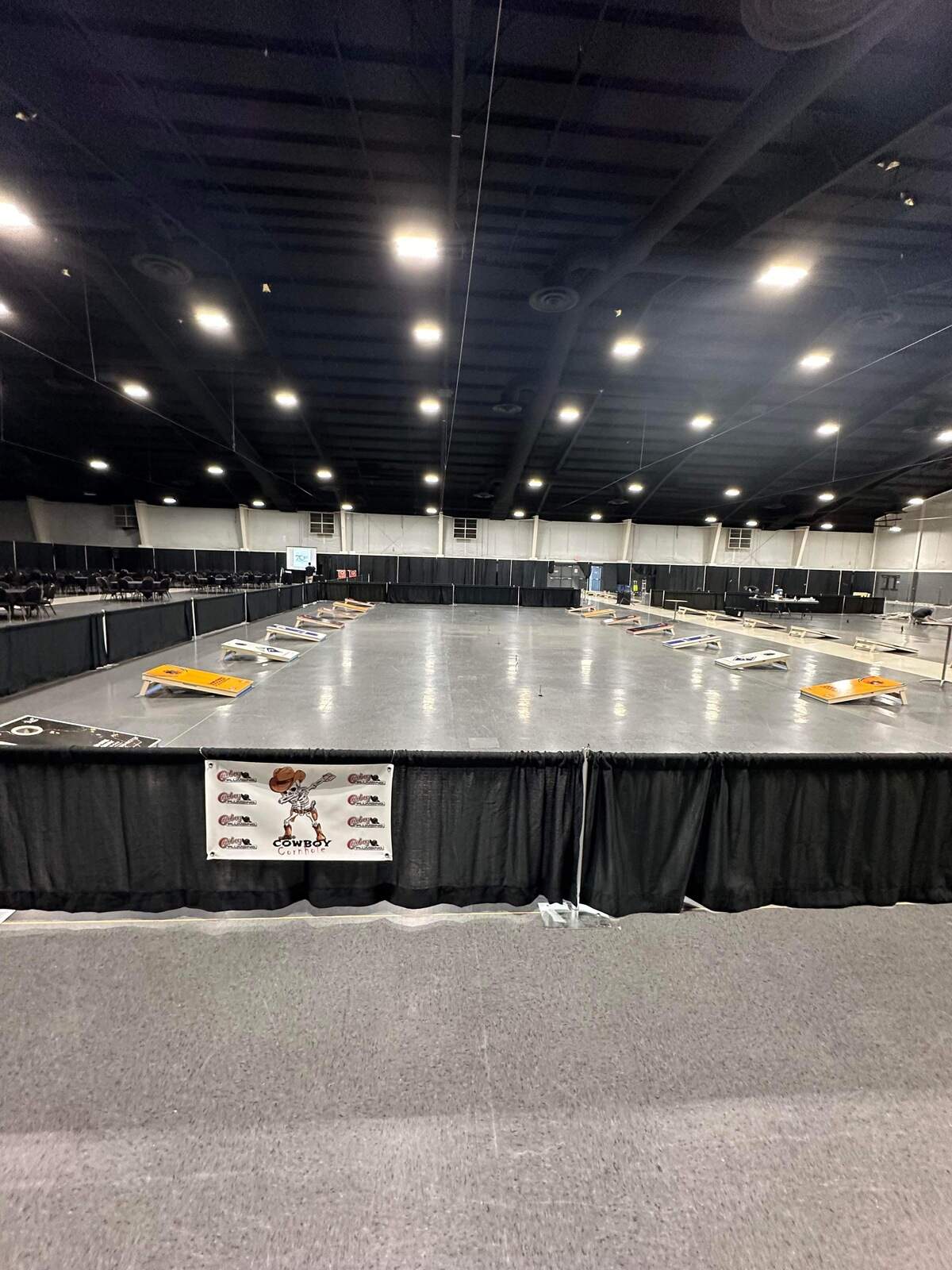 Preparations for the tournament are underway in the HAPO Center.