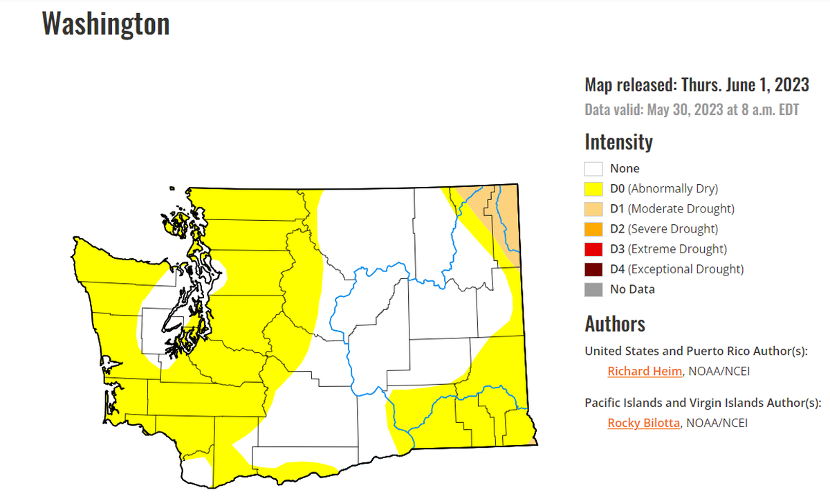 Parts of Washington state are heading into summer abnormally dry.