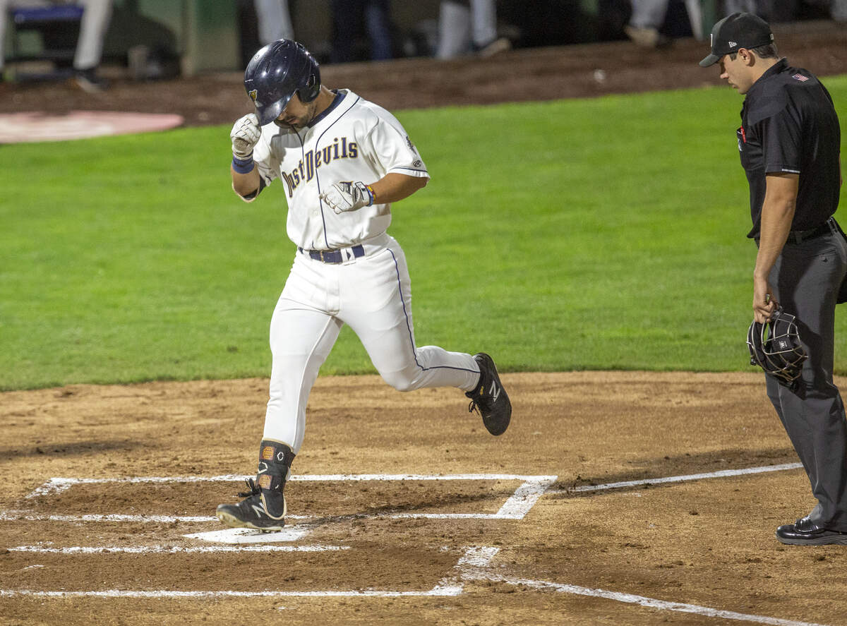 The Tri-City Dust Devils in Pasco could lose its affiliation with the MLB under a national proposal to cut 42 farm teams. Dust Devils player Matthew Acosta (6) hit a two-run home run during Game 4 of the Northwest League playoff finals at Gesa Stadium this season.