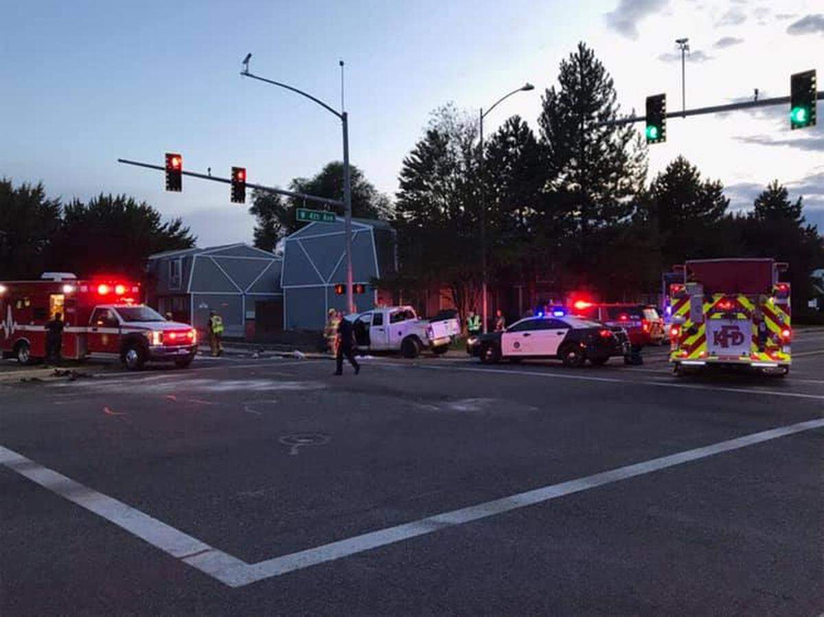 Marie and Richard Szempruch were in the silver sedan driving on Fourth Avenue at Morain Street last September when police say Jared D. Schab ran a red light and smashed into them. Schab now is charged with vehicular assault.