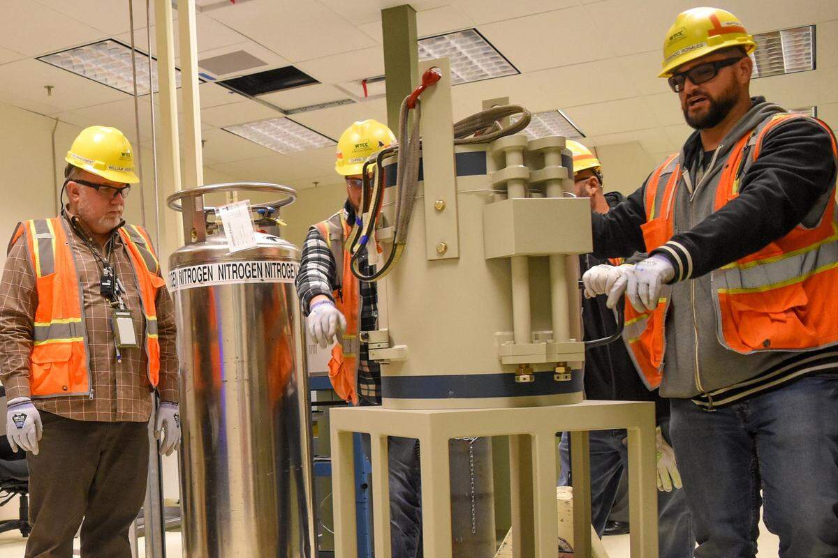 Scientific instruments for the Analytical Laboratory at the Hanford vitrification plant began to arrive in the fall. Major instruments installed included carbon analyzers, ion chromatographs, atomic absorption spectrometers, inductively coupled plasma spectrometers and radioanalytical counting systems.