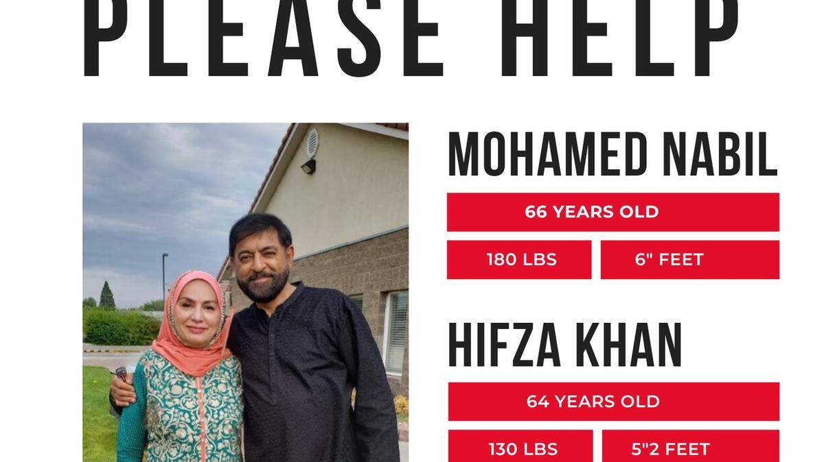 A missing poster was shared online for Nabil Mohamed and Hifza Khan last week after they were last seen on Sept. 22.
