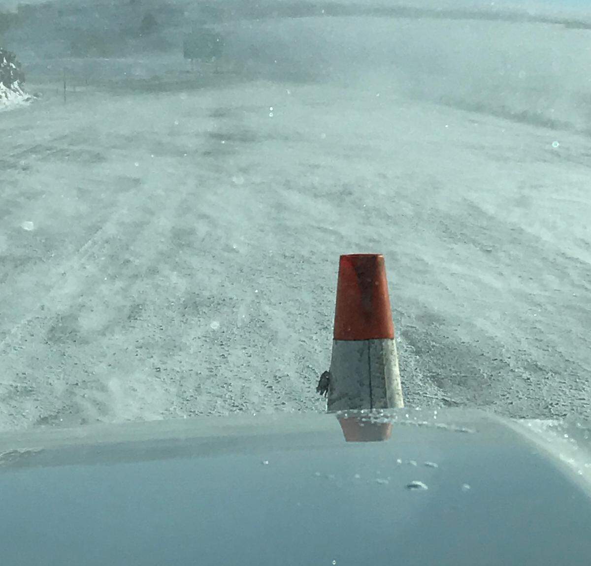 Parts of Interstate 84 were closed Wednesday, in part because blowing snow reduced visibility.