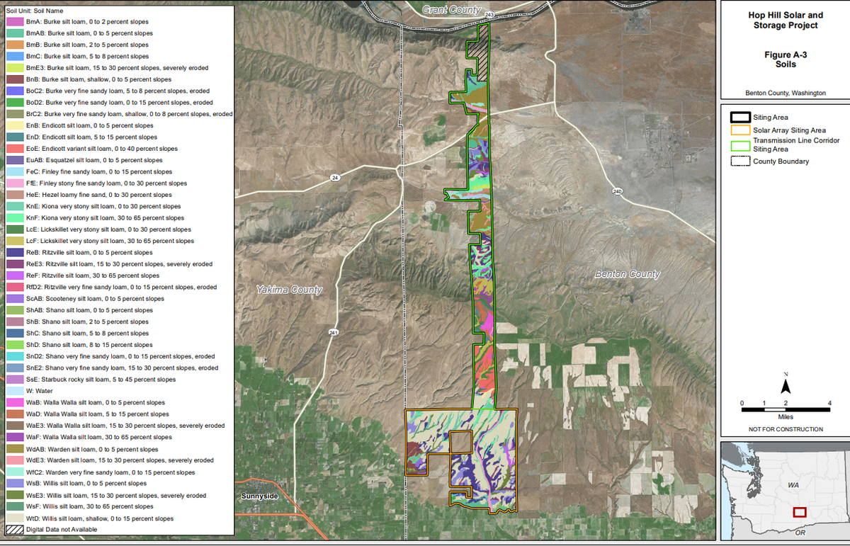 The proposed Hop Hill Solar and Energy Storage Project would be in rural Benton County between Highways 241 and 240.