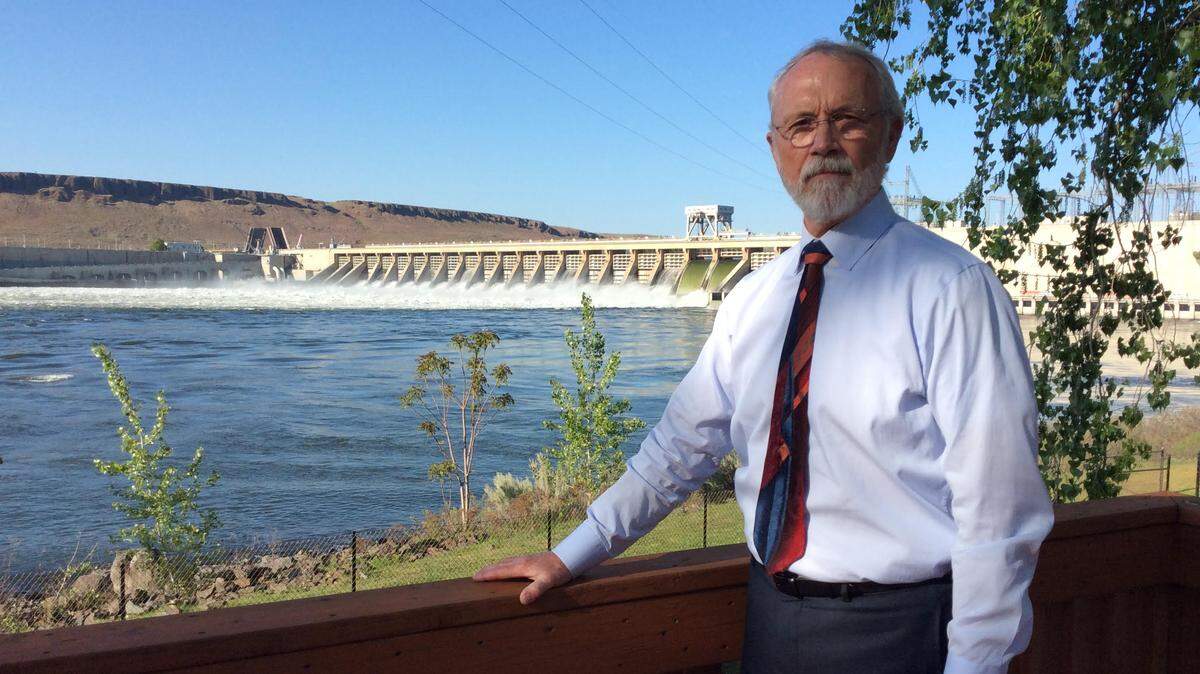 Rep. Dan Newhouse, R-Wash., visited McNary Dam on the Columbia River Wednesday for a tour as the plant operated under a U.S. court order to spill more water over the dam through the spring.