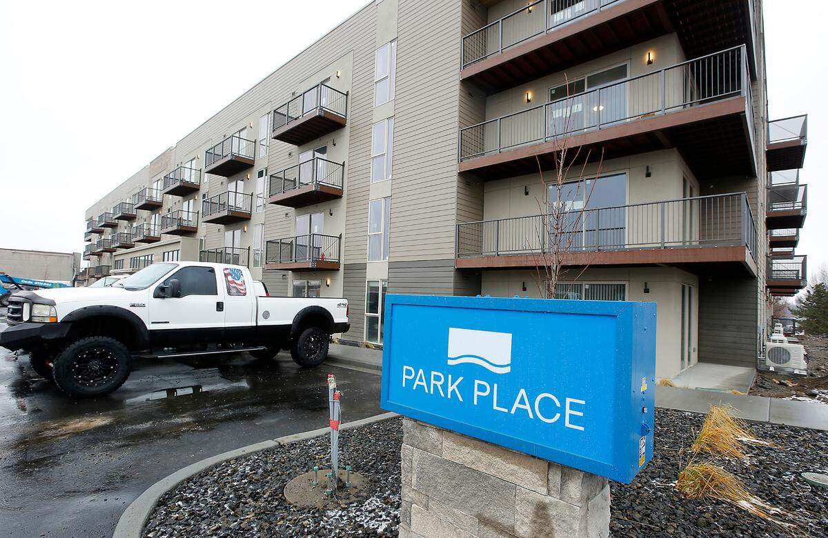 The Park Place Apartments along George Washington Way near Howard Amon Park.