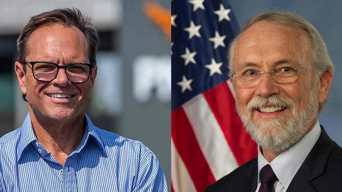 Doug White, left, and incumbent Dan Newhouse are the two candidates running for the 4th District Congressional race in the 2022 general election in November.