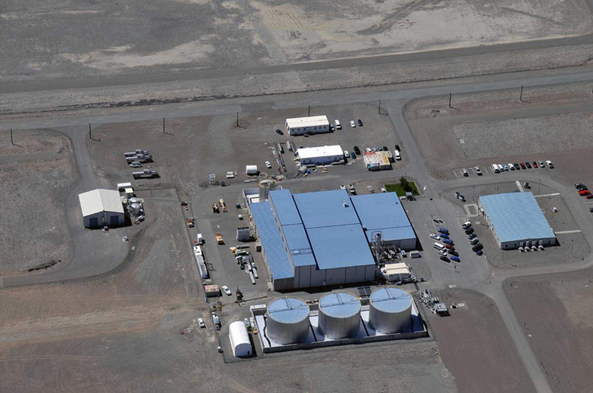 Two workers were accidentally sprayed with potentially contaminated water Wednesday evening at the Effluent Treatment Facility.