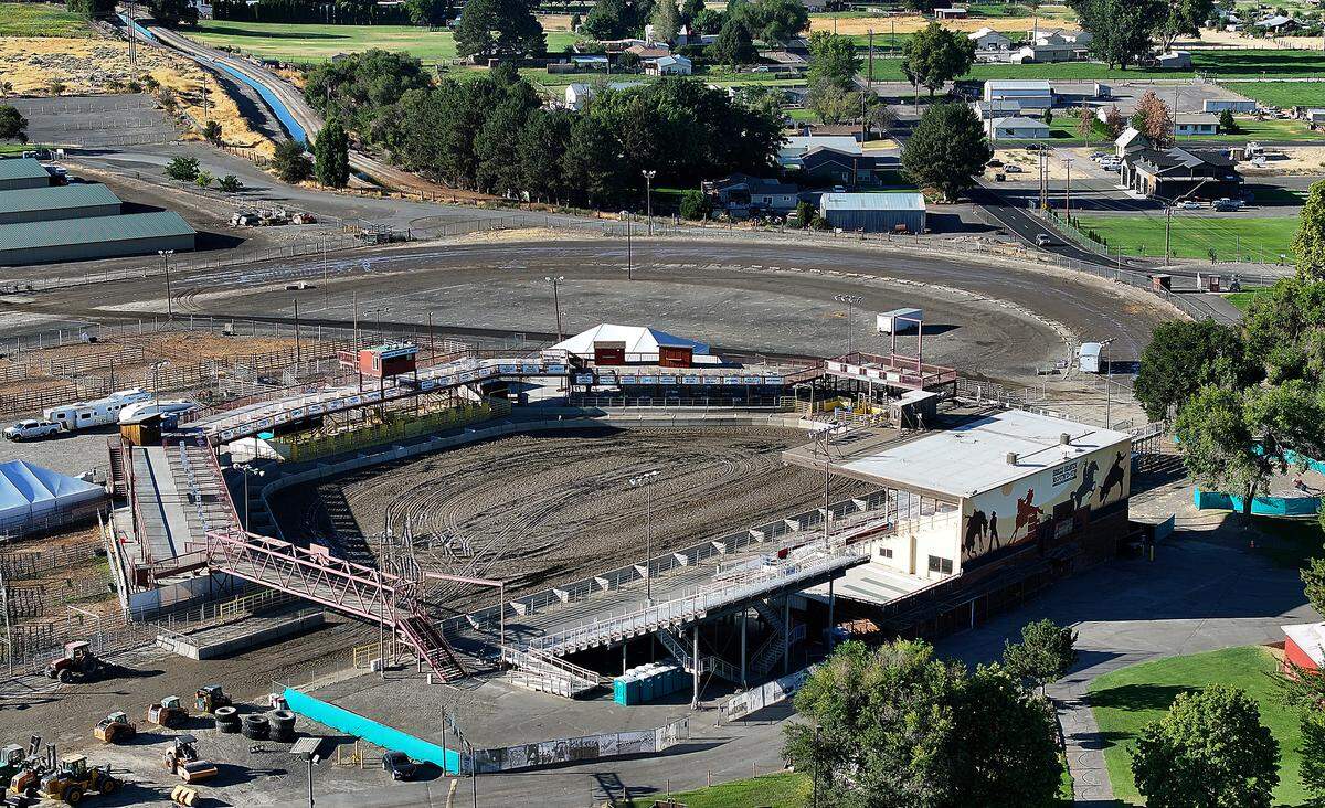 The grandstands in the Sun Downs arena are scheduled to be torn down and rebuilt after the 2025 Horse Heaven Round Up Rodeo in Kennewick.