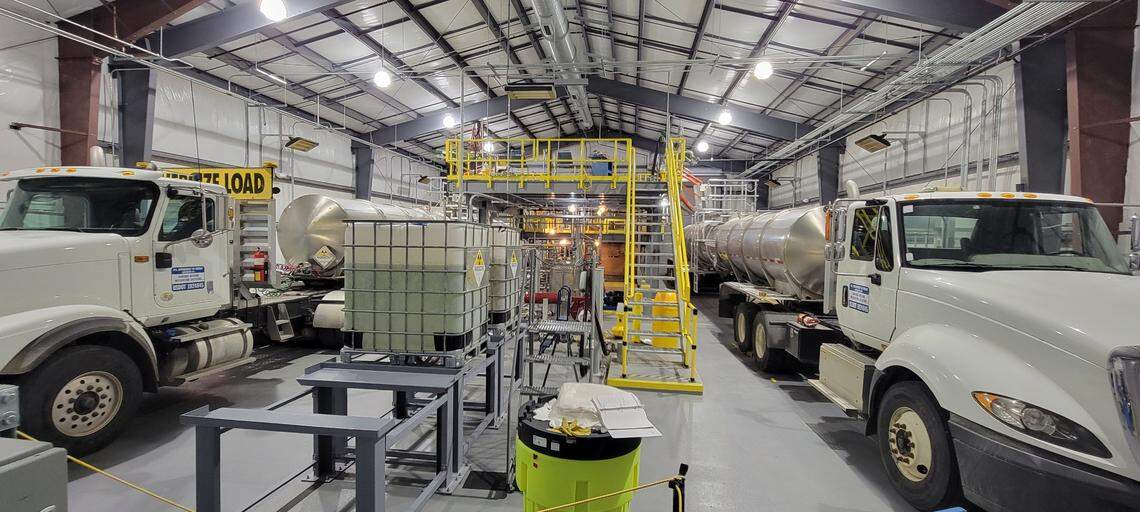 About 60 tanker trucks have been filled with filtered water to remove radioactive contamination from the K West Reactor basin as it is being drained. The work will protect the nearby Columbia River.