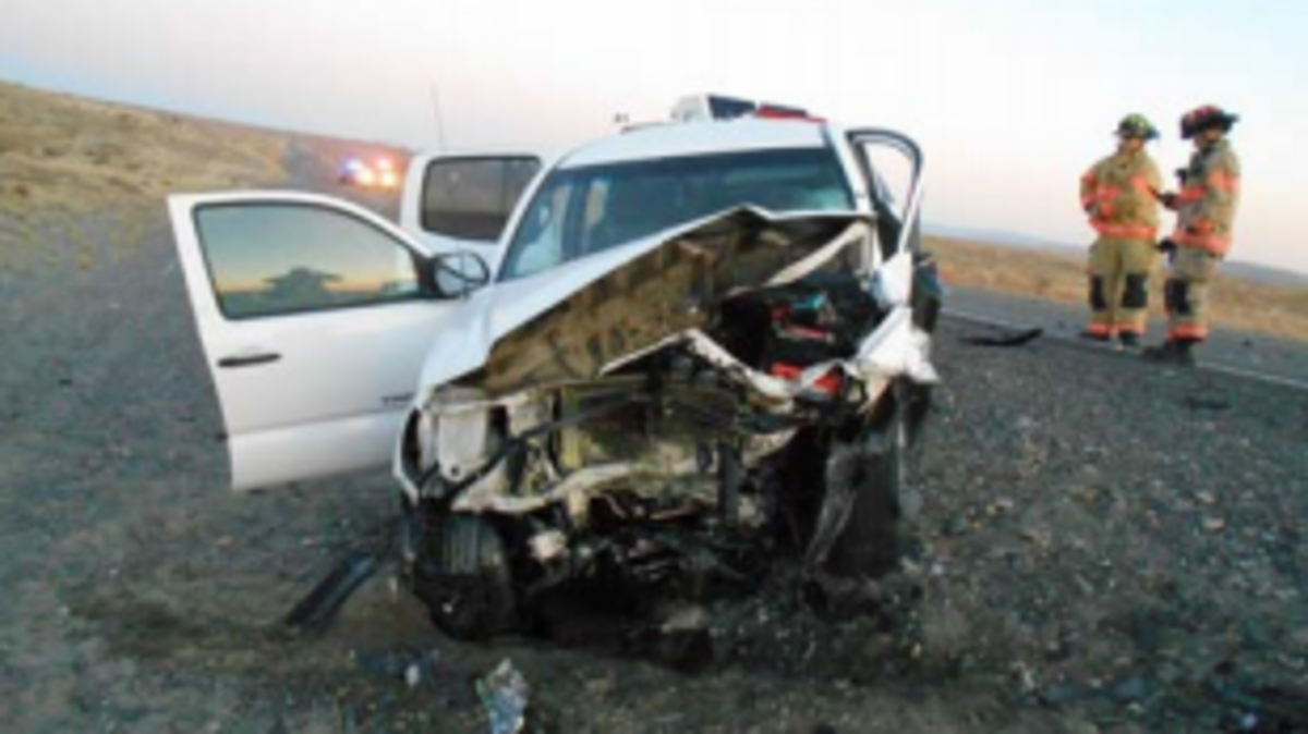 Hanford Patroman Tim Johns was leaving work at the nuclear reservation in this pickup when it was hit head on by a Lexus passing in a no-passing zone Oct. 10. The other driver died.