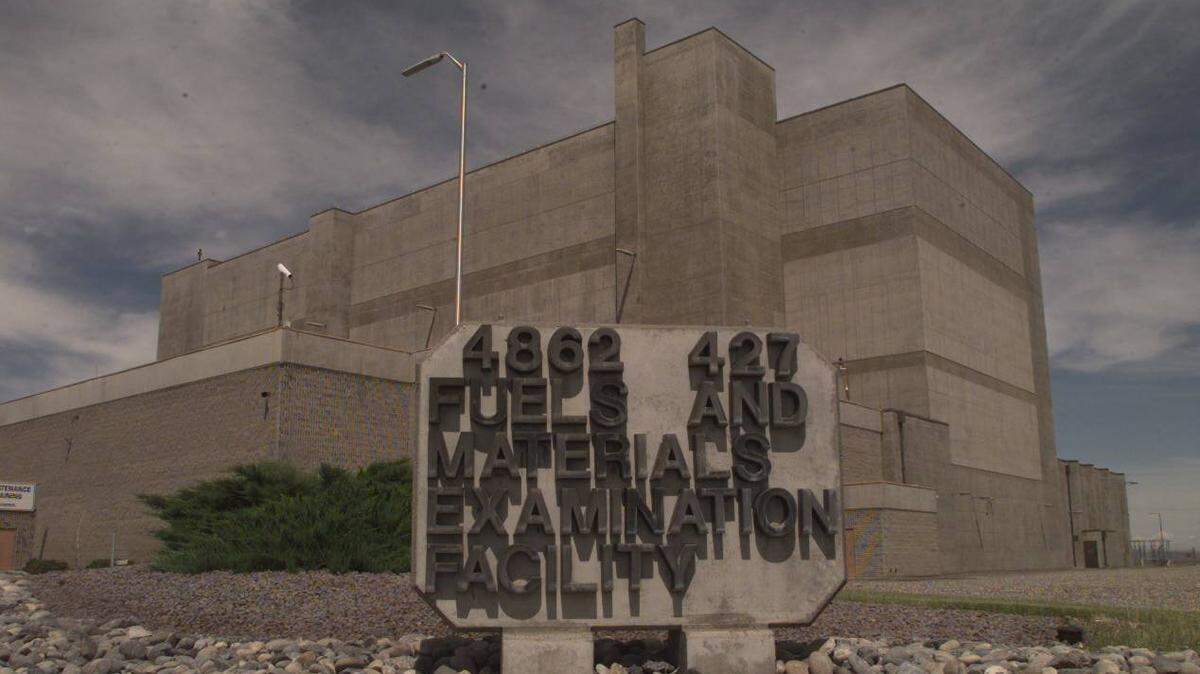 The Fuels and Materials Examination Facility at the Hanford nuclear site is shown in a decades-old photo.