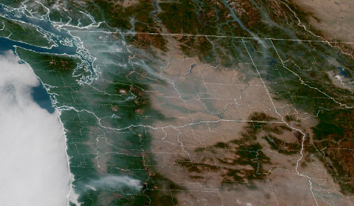 Smoke from wildfires created haze in the Tri-Cities on Sunday but the air quality remained rated as “moderate” by the Washington state Department of Ecology.